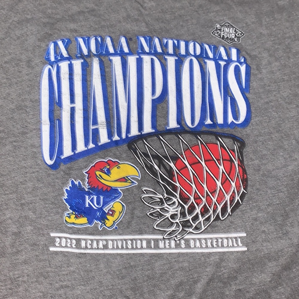 FANATICS | KU Kansas Jayhawks 2022 National Champions Final Four Tee | S - Picture 2 of 5
